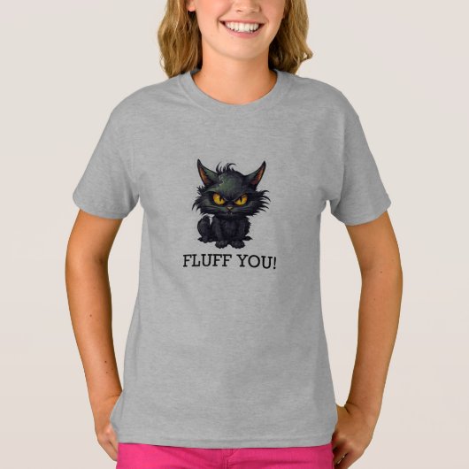 Baby Black Cat Design - Girls' Basic-T - Shirt (Vorderseite)