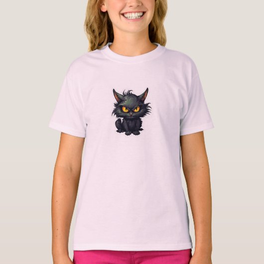 Baby Black Cat Design - Girls' Basic-T - Shirt (Vorderseite)