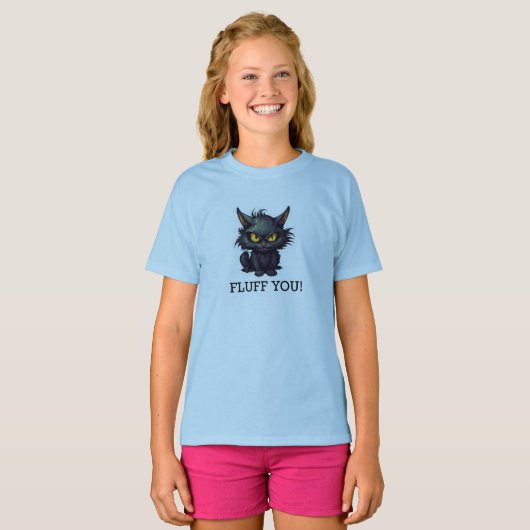 Baby Black Cat Design - Girls' Basic-T - Shirt (Vorne ganz)