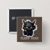 Baby Black Cat Design - Square Button (Vorne & Hinten)