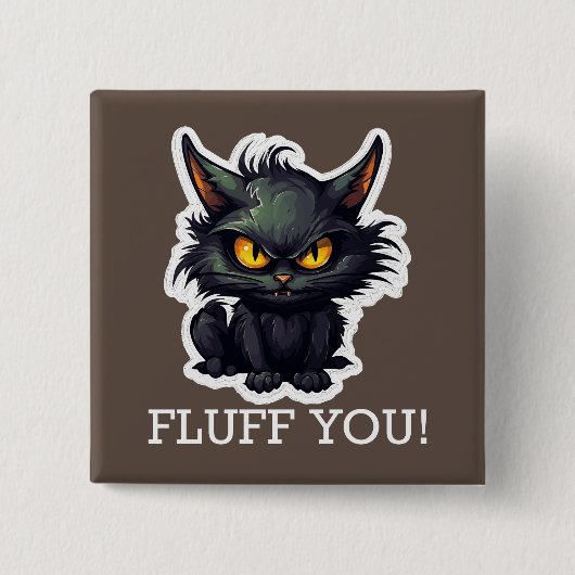 Baby Black Cat Design - Square Button (Vorderseite)