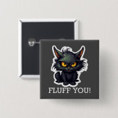 Baby Black Cat Design - Square Button (Vorne & Hinten)
