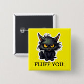 Baby Black Cat Design - Square Button (Vorne & Hinten)