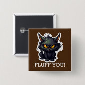 Baby Black Cat Design - Square Button (Vorne & Hinten)