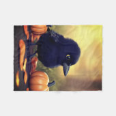 Baby black crow and pumpkins  fleecedecke (Vorderseite (Horizontal))