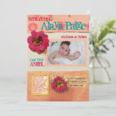 Baby Blanket Geburtshilfekarte Ankündigung (Stehend Vorderseite)