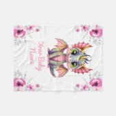 Baby Blanket Girl Dragon Name Custom Gift Idee Fleecedecke (Vorderseite (Horizontal))