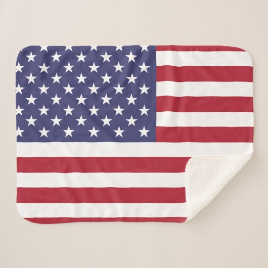 Baby Blanket mit USA-Flagge Sherpadecke (Vorderseite (Horizontal))