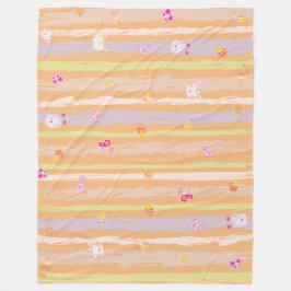 Baby Blanket – Whimsical Nature Parade Pastel  Fleecedecke