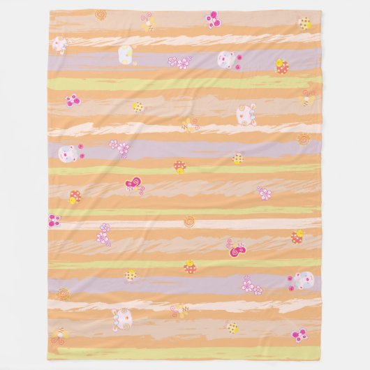 Baby Blanket – Whimsical Nature Parade Pastel Fleecedecke (Vorderseite)