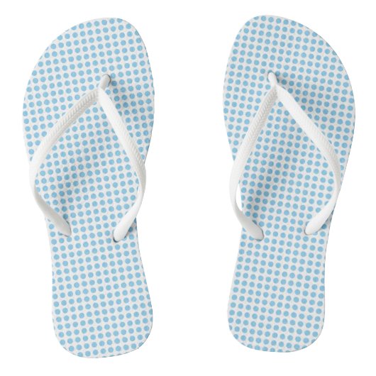 Baby blau auf weißen kleinen, horizontalen Polka-P Badesandalen (Fußbett)