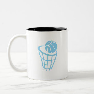 Baby-Blau-Basketball Zweifarbige Tasse