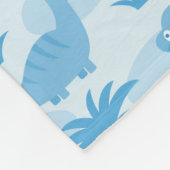 Baby-Blau-Dinosaurier-Muster-personalisierte Fleecedecke (Ecke)