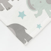 Baby-Blau-Elefant Fleecedecke (Ecke)