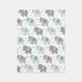 Baby-Blau-Elefant Fleecedecke (Vorderseite)