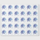 Baby-Blau-Elefant Geschenkpapier (Flach)