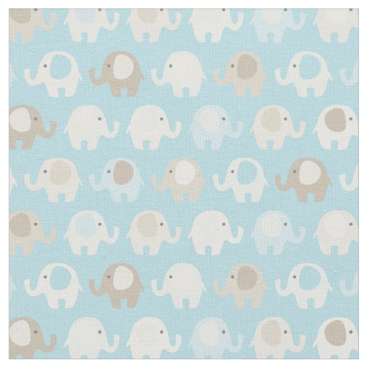 Baby-Blau-Elefant-Muster Stoff (Nahaufnahme)