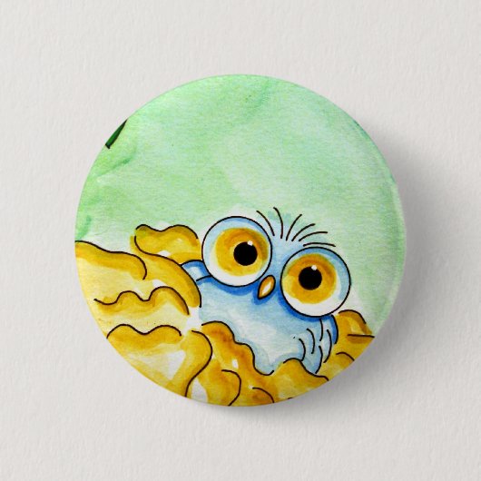 BABY BLAU EULE 1 KNOPF BUTTON (Vorderseite)