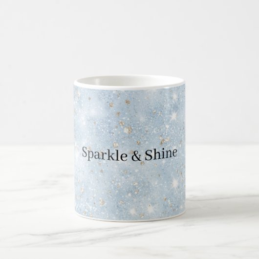Baby Blau Faux Glitter   Kaffeetasse (Mittel)