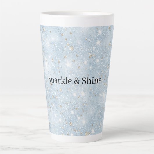 Baby Blau Faux Glitter   Milchtasse (Vorderseite)