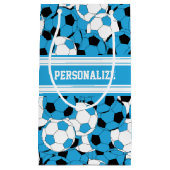 Baby-Blau-Fußball-Collage Kleine Geschenktüte (Vorderseite)