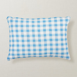 Baby Blau Gingham Dekokissen