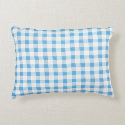Baby Blau Gingham Dekokissen (Vorderseite)
