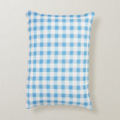 Baby Blau Gingham Dekokissen (Rückseite(Vertikal))