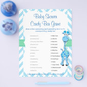 Baby-Blau-Giraffen-Baby-Dusche - Spiel Flyer (Einzeln)