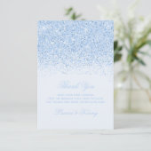 Baby-Blau-Glitzer danken Ihnen Karten (Stehend Vorderseite)