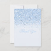 Baby-Blau-Glitzer danken Ihnen Karten (Rückseite)