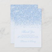 Baby-Blau-Glitzer danken Ihnen Karten (Vorne/Hinten)