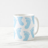 Baby-Blau, Jungen-Baby-Füße Kaffeetasse (VorderseiteRechts)