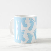 Baby-Blau, Jungen-Baby-Füße Kaffeetasse (Vorderseite Links)