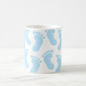 Baby-Blau, Jungen-Baby-Füße Kaffeetasse (Mittel)