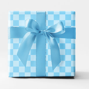 Baby Blau Kariert Geschenkpapier