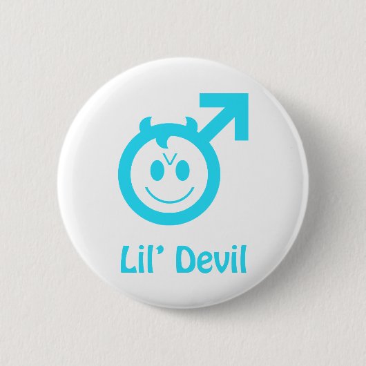 Baby-Blau Lil Teufel-Mannessymbol Button (Vorderseite)