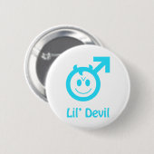 Baby-Blau Lil Teufel-Mannessymbol Button (Vorne & Hinten)