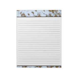 Baby-Blau-Marmor mit Goldeinlegearbeit zeichnete Notizblock