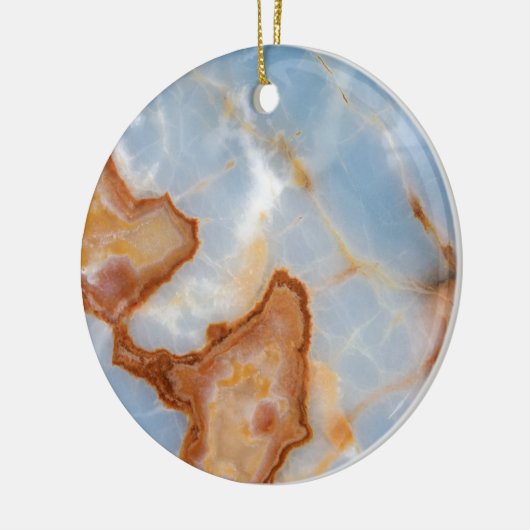Baby-Blau-Marmor mit rostigem Veining Keramikornament (Links)