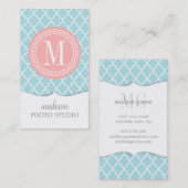 Baby-Blau-marokkanisches Fliesen-Gitter Visitenkarte (Vorne/Hinten)