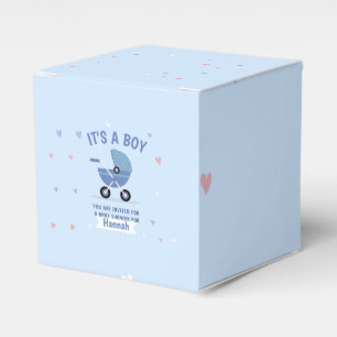 Baby Blau Minimalistische Jungen-Baby-Shower-Einla Geschenkschachtel