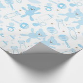 Baby-Blau-Muster Geschenkpapier (Ecke)