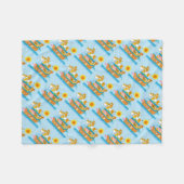 Baby-Blau-Noahs Arche Fleecedecke (Vorderseite (Horizontal))