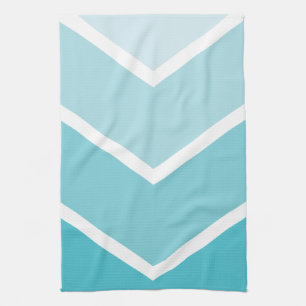 Baby-Blau Ombré Zickzack Streifen Geschirrtuch