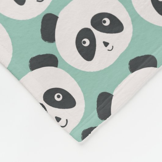 Baby-Blau-Panda-Bär Fleecedecke (Ecke)