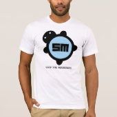 Baby-Blau/Schwarzes T-Shirt (Vorderseite)