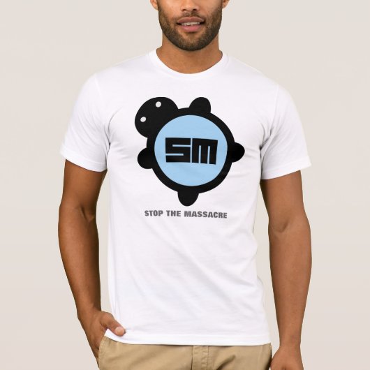 Baby-Blau/Schwarzes T-Shirt (Vorderseite)