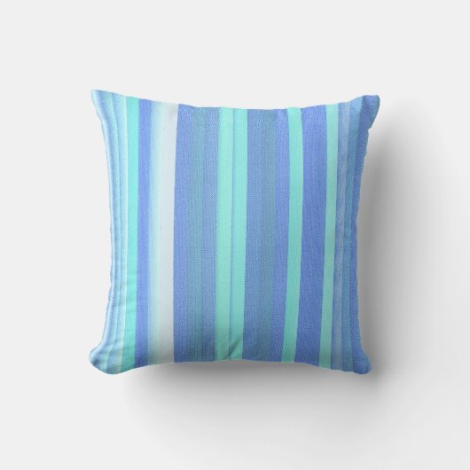 Baby-Blau-Striped Leinwand-Druck-Muster Kissen (Vorderseite)