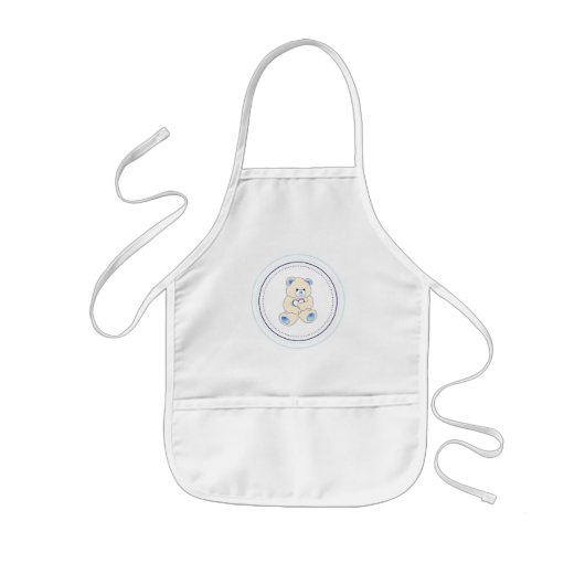 Baby-Blau-Teddybär Kinderschürze (Vorne)